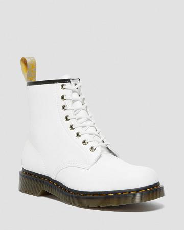 Men's Dr Martens Vegan 1460 Kemble Lace Up Boots White | AU 546DFM